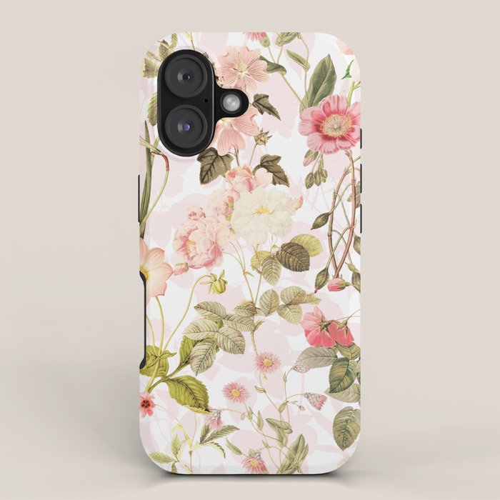 Vintage & Shabby Chic - Pink Sepia Summer Flowers iPhone Case Gallery Image 1
