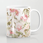 Vintage & Shabby Chic - Pink Sepia Summer Flowers Coffee Mug Gallery Image 1