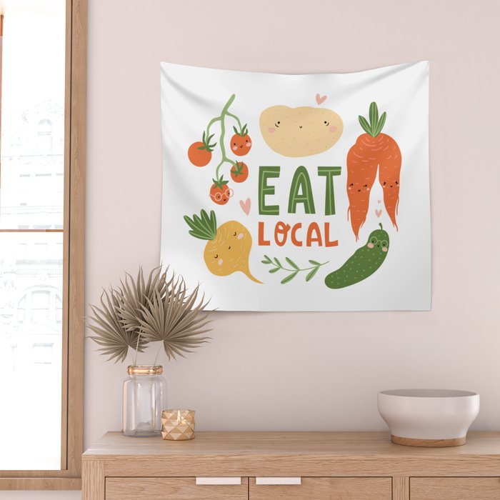 Cute vegetables Wall Tapestry Gallery Image 2