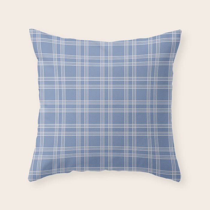 Blue Gingham Throw Pillow Gallery Image 1
