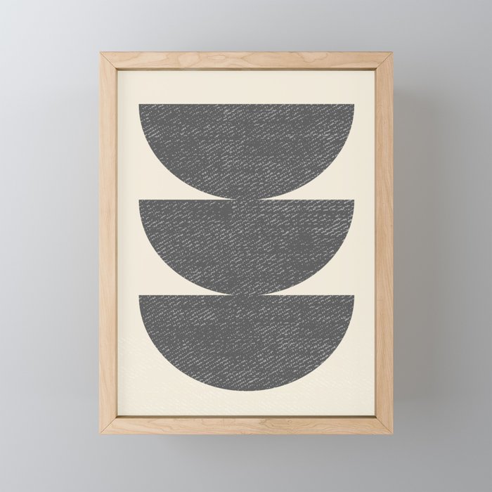 Half Circle 3 - Grey Mini Art Print Gallery Image 1