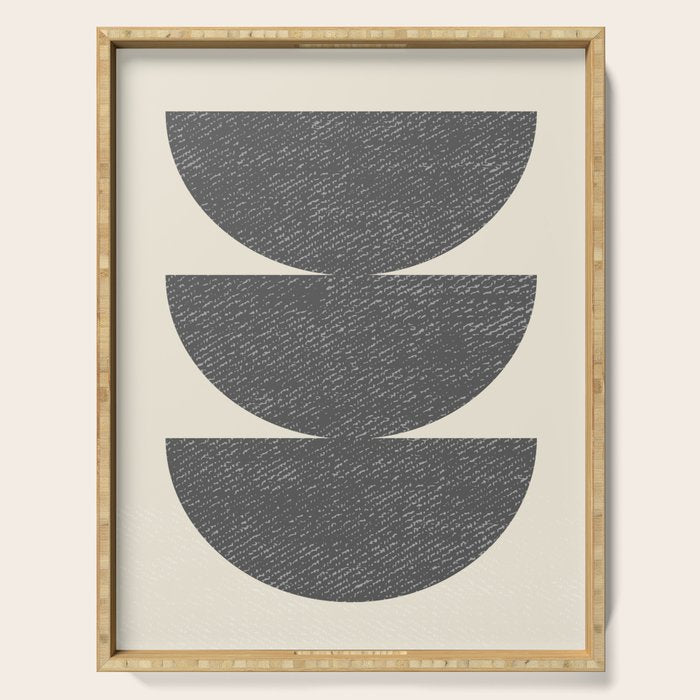 Half Circle 3 - Grey Serving Tray Gallery Image 1