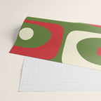 Piquet Mid-Century Modern Minimalist Abstract in Retro Christmas Green, Red, and Cream Wrapping Paper Gallery Image 2