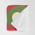 Piquet Mid-Century Modern Minimalist Abstract in Retro Christmas Green, Red, and Cream Throw Blanket Gallery Image 3