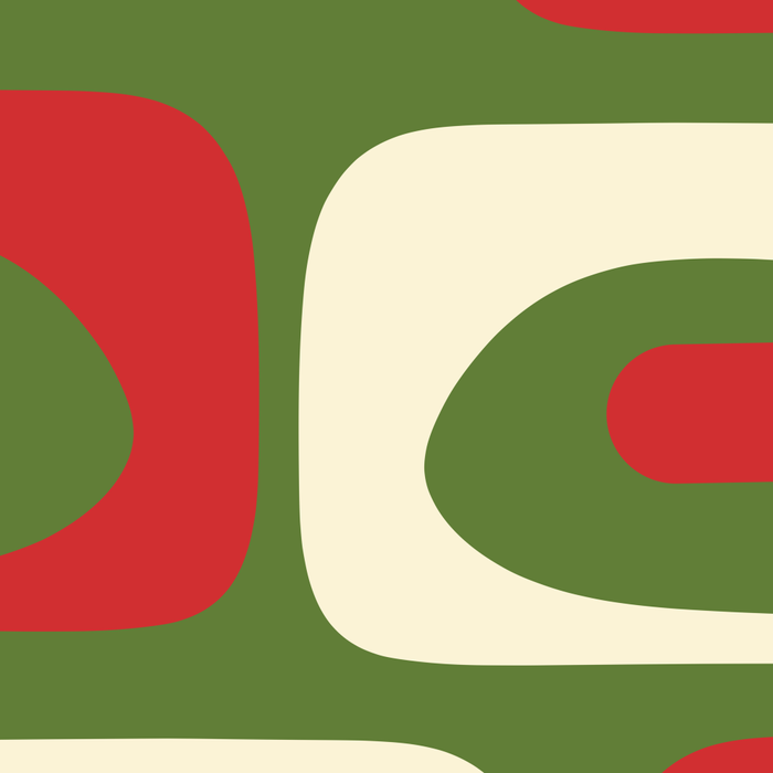 Piquet Mid-Century Modern Minimalist Abstract in Retro Christmas Green, Red, and Cream Coffee Mug Gallery Image 2