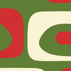 Piquet Mid-Century Modern Minimalist Abstract in Retro Christmas Green, Red, and Cream Coffee Mug Gallery Image 2