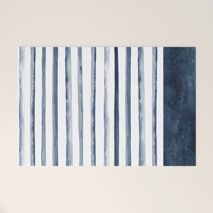 Stripes | Watercolor Pattern Welcome Mat Gallery Image 1