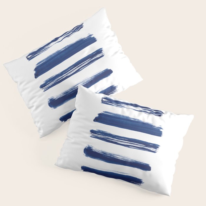 Indigo Brush Strokes | No. 2 Pillow Sham Gallery Image 1