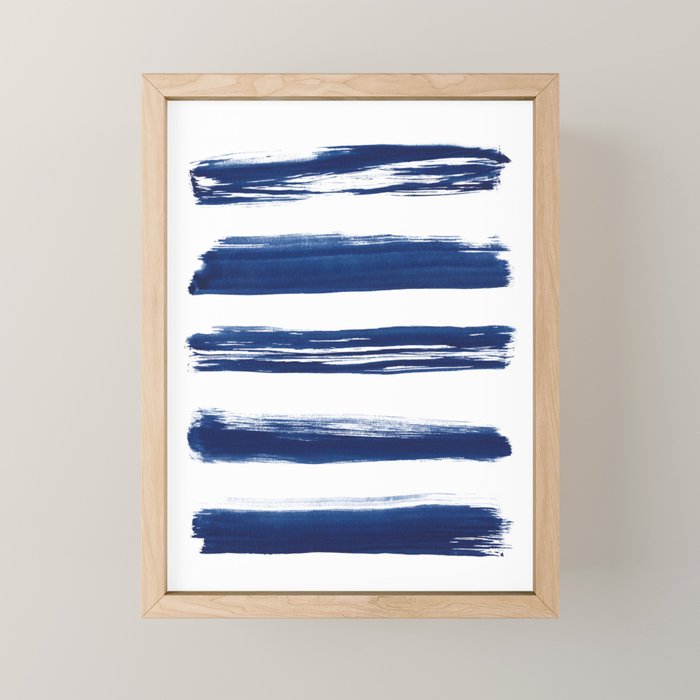 Indigo Brush Strokes | No. 2 Mini Art Print Gallery Image 1