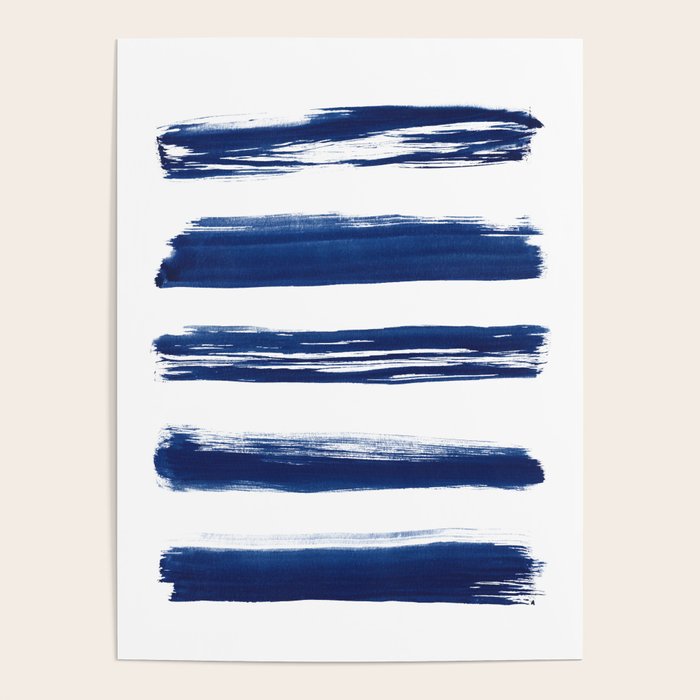 Indigo Brush Strokes | No. 2 Poster Gallery Image 1