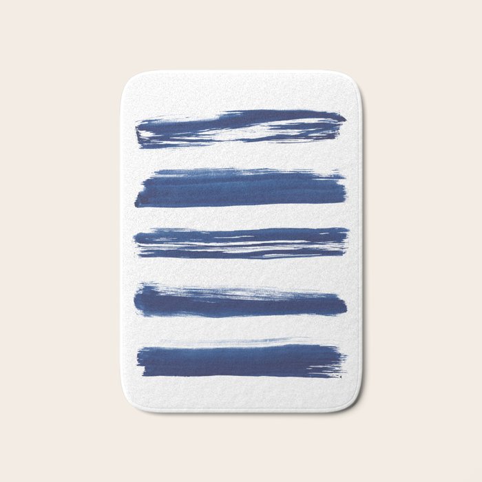 Indigo Brush Strokes | No. 2 Bath Mat Gallery Image 1