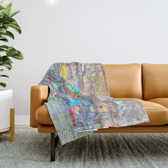 Ride Down The River - San Antonio, Texas Throw Blanket Gallery Image 1