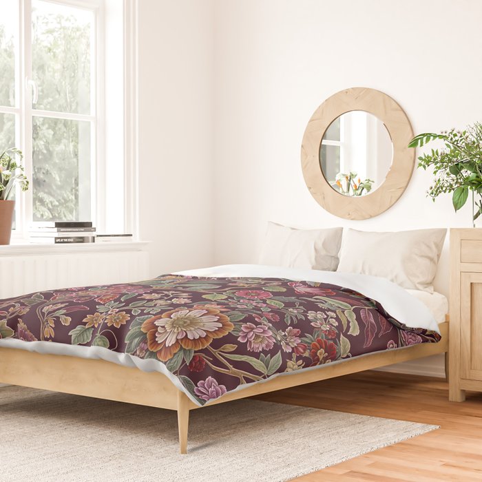 Casbah Magenta Burgundy Floral Duvet Cover Gallery Image 2