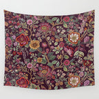 Casbah Magenta Burgundy Floral Wall Tapestry Gallery Image 4