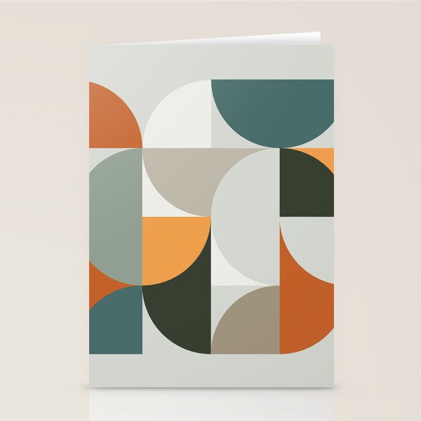 Mid Century Geometric 12 Stationery Card Gallery Image 2