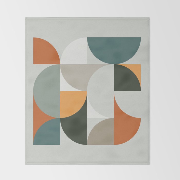 Mid Century Geometric 12 Throw Blanket Gallery Image 2