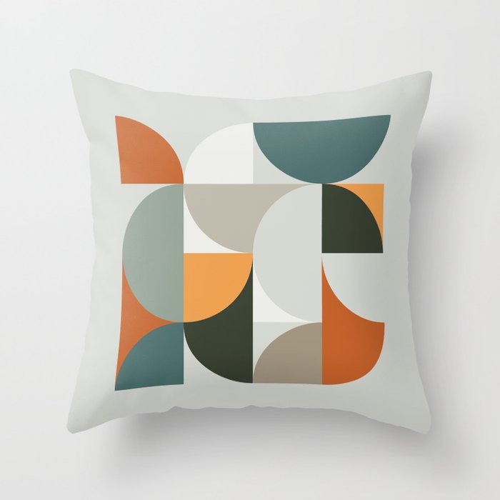 Mid Century Geometric 12 Throw Pillow Gallery Image 6