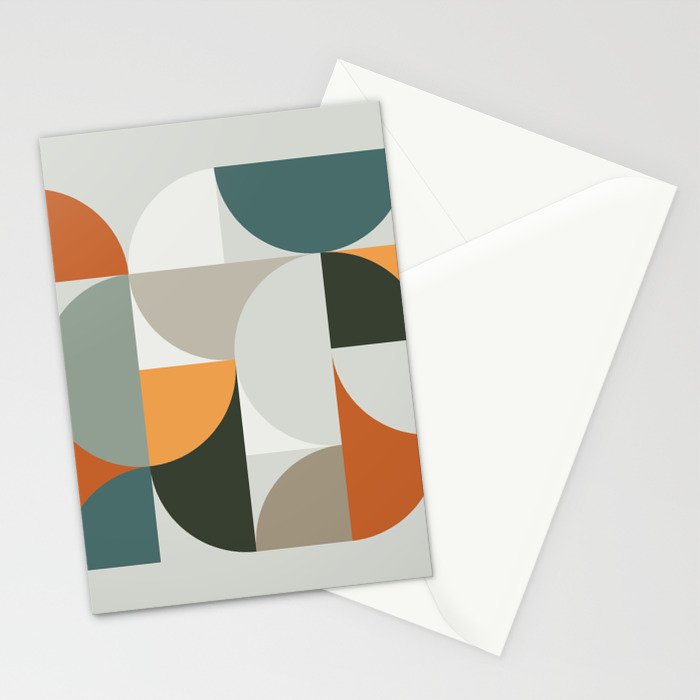Mid Century Geometric 12 Stationery Card Gallery Image 2