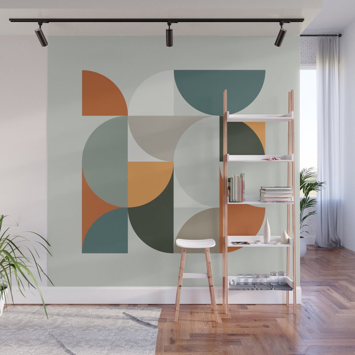 Mid Century Geometric 12 Wall Mural Gallery Image 1