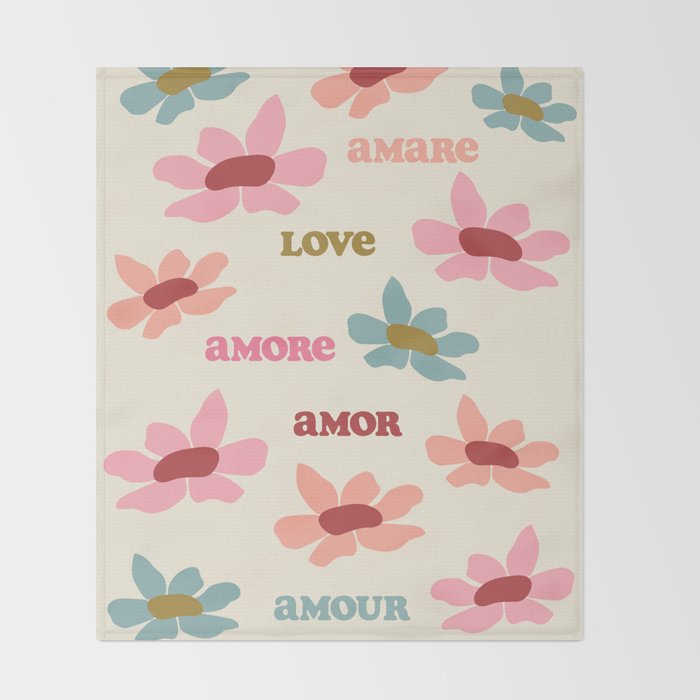 Retro Love Art Print  Throw Blanket Gallery Image 2