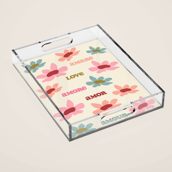 Retro Love Art Print  Acrylic Tray Gallery Image 1