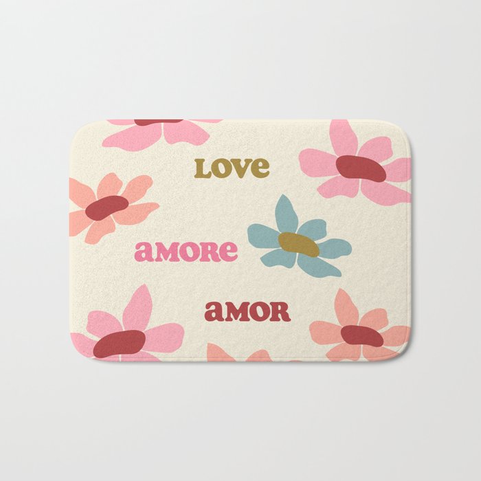 Retro Love Art Print  Bath Mat Gallery Image 1