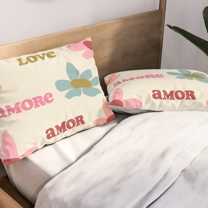 Retro Love Art Print  Pillow Sham Gallery Image 2