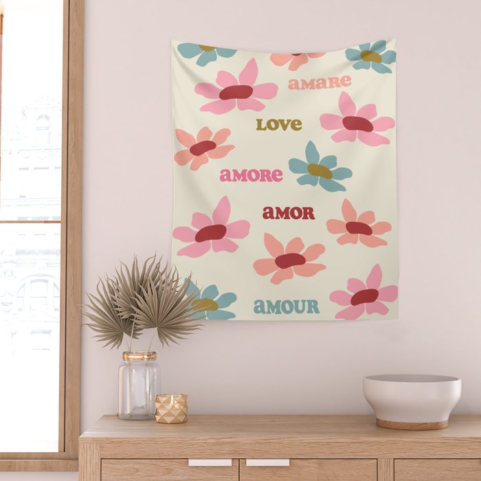 Retro Love Art Print  Wall Tapestry Gallery Image 2