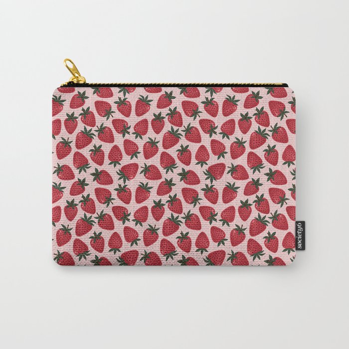 Gouache Strawberry in Pink Carry All Pouch Gallery Image 1