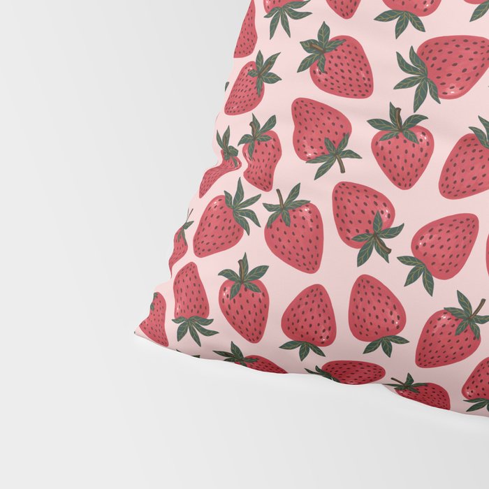 Gouache Strawberry in Pink Pillow Sham Gallery Image 4