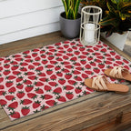 Gouache Strawberry in Pink Outdoor Rug Gallery Image 2