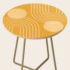 Mid Century Modern Geometric 118 in Yellow Gold Shades (Rainbow and Sun Abstraction) Side Table Gallery Image 2