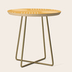 Mid Century Modern Geometric 118 in Yellow Gold Shades (Rainbow and Sun Abstraction) Side Table Gallery Image 1