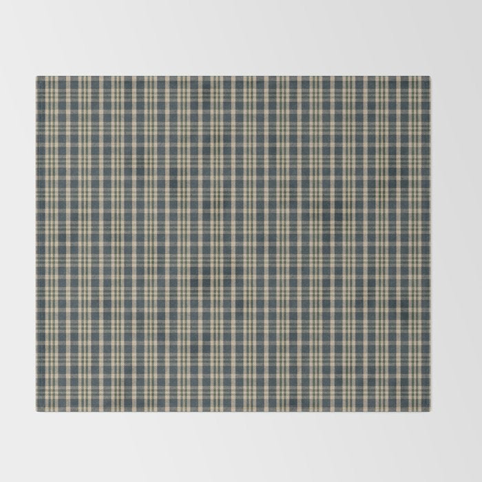 North Country Plaid - classic blue and green Throw Blanket Gallery Image 2