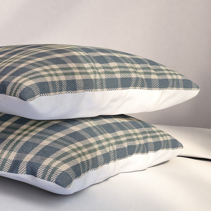 North Country Plaid - classic blue and green Pillow Sham Gallery Image 3