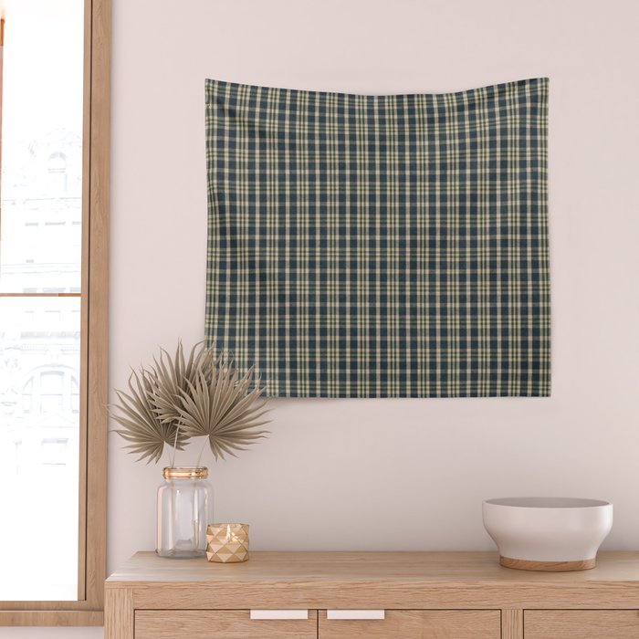 North Country Plaid - classic blue and green Wall Tapestry Gallery Image 2