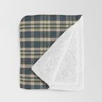 North Country Plaid - classic blue and green Throw Blanket Gallery Image 3