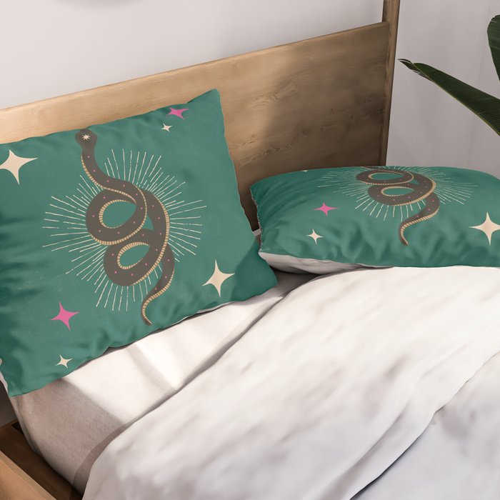 Slither - Green Pillow Sham Gallery Image 2