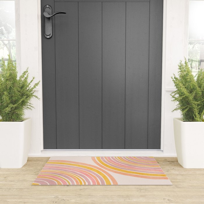 Double Rainbow Drawing Welcome Mat Gallery Image 3