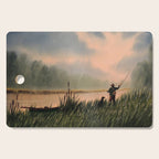 The Fly Fisherman With His Loyal Friend Cutting Board Gallery Image 1