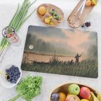 The Fly Fisherman With His Loyal Friend Cutting Board Gallery Image 2