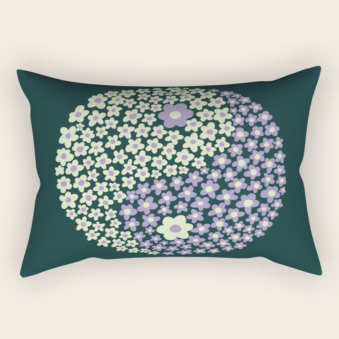 Floral yin-yang Rectangular Pillow Gallery Image 1