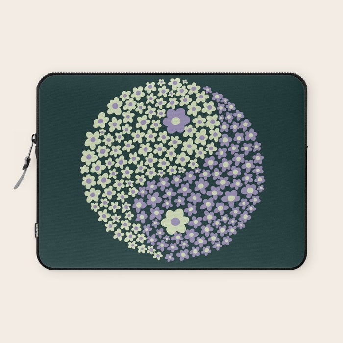 Floral yin-yang Laptop Sleeve Gallery Image 1