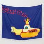 Yellow Submarine Bubbling Love Wall Tapestry Gallery Image 4