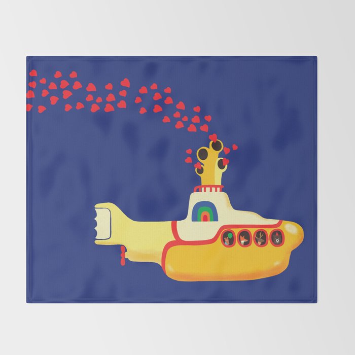 Yellow Submarine Bubbling Love Throw Blanket Gallery Image 2