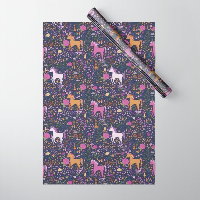 Unicorns Dancing in an Enchanted Garden Wrapping Paper Gallery Image 1