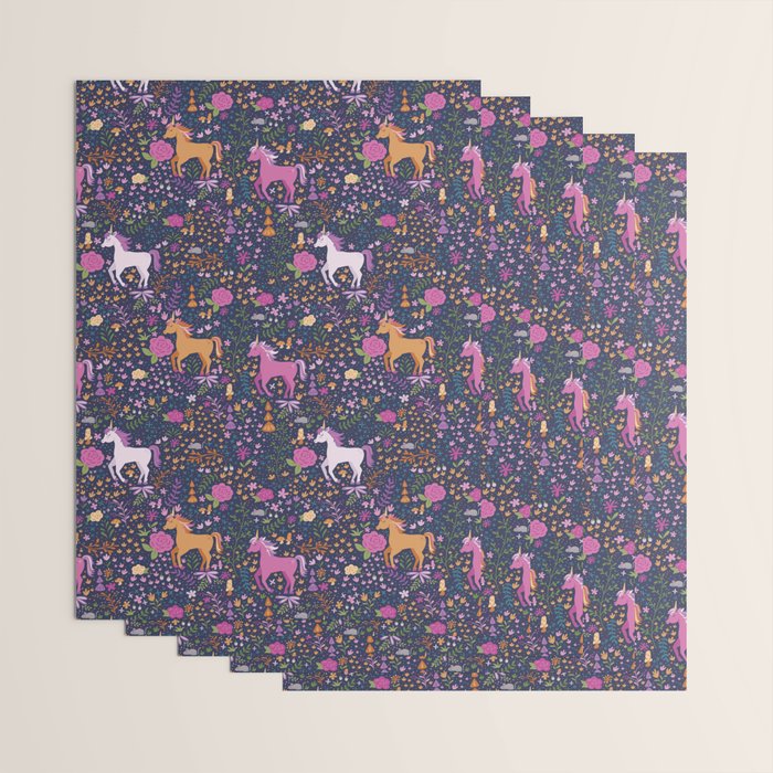 Unicorns Dancing in an Enchanted Garden Wrapping Paper Gallery Image 3