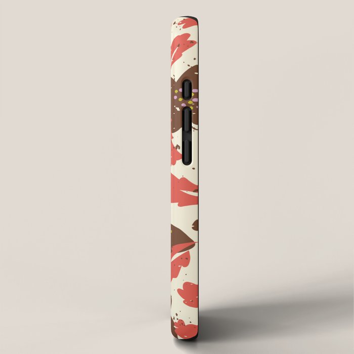 Bold flowers in my garden brown on offwhite iPhone Case Gallery Image 2