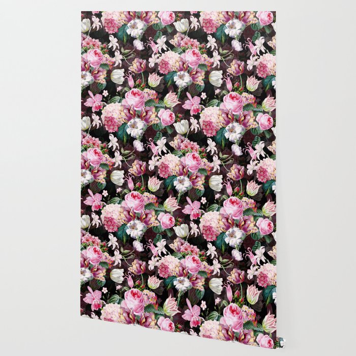 Vintage & Shabby Chic - Midnight Rose Garden Wallpaper Gallery Image 2