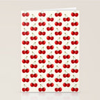 Y2K Cherries - Creme Pattern Large Stationery Card Gallery Image 2